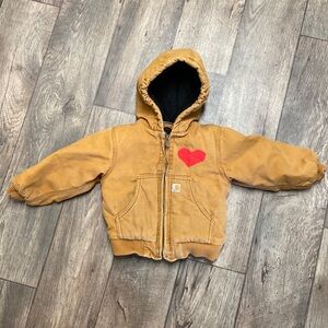 Carhartt Tan Kids Jacket with Red Heart